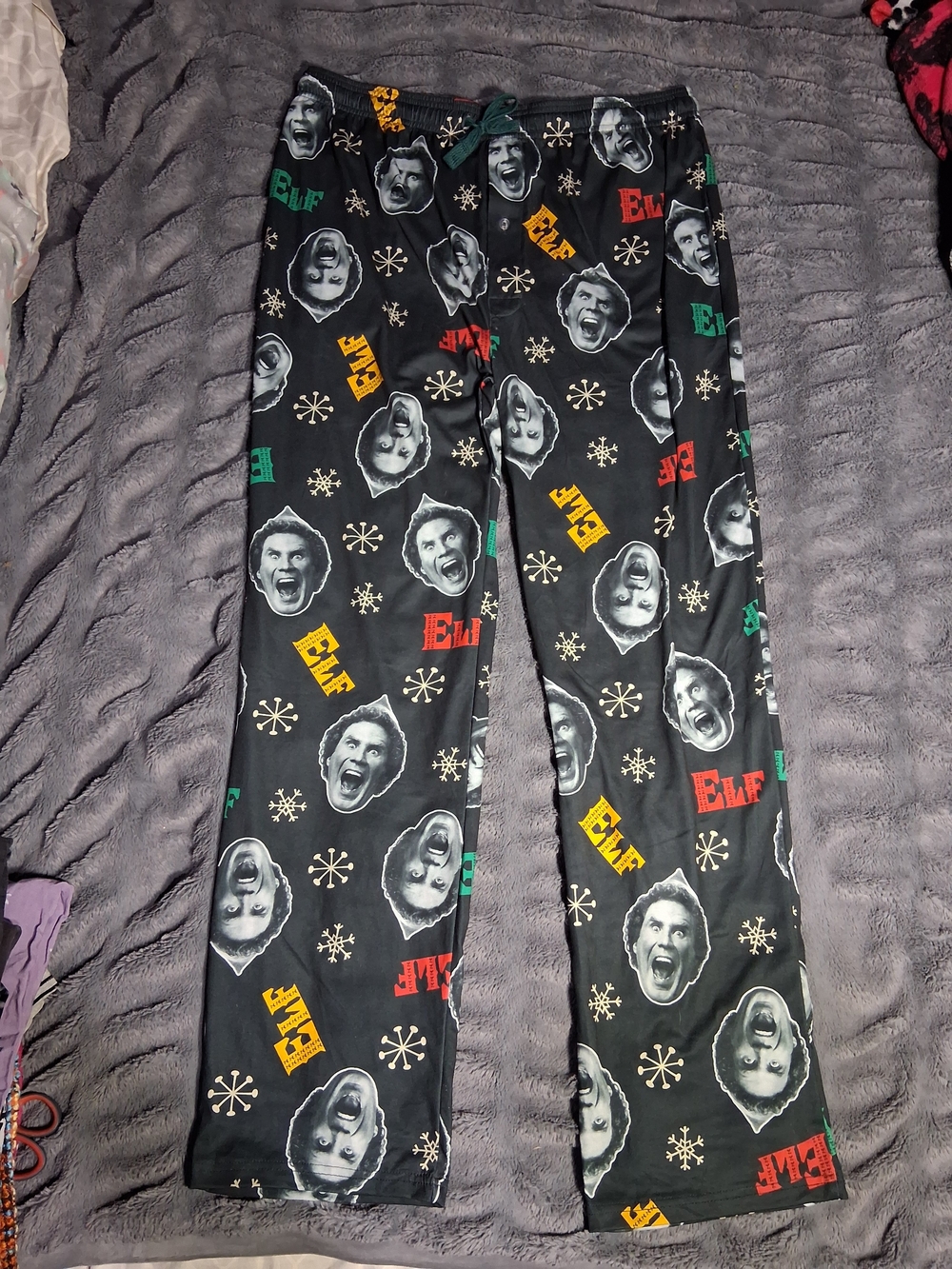 Men's Black 'Elf' Graphic Lounge Pants XL